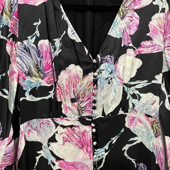 The Kooples Black and Pink Floral Mini Dress - Picture 3 of 7